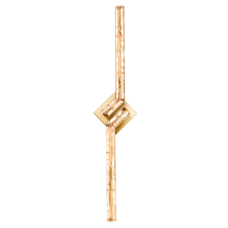 Contour Integrated LED 33in Brass Vanity Light with Handcrafted Glass