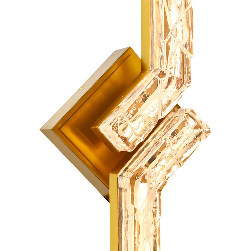 Contour Integrated LED 33in Brass Vanity Light with Handcrafted Glass
