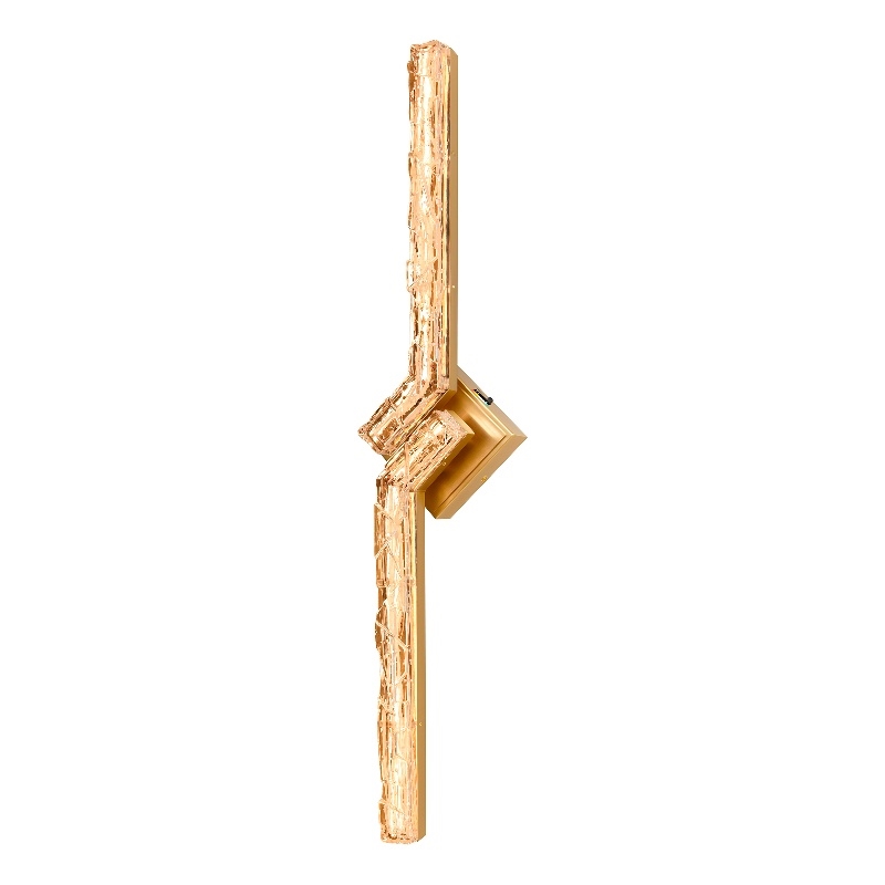 Contour Integrated LED 33in Brass Vanity Light with Handcrafted Glass