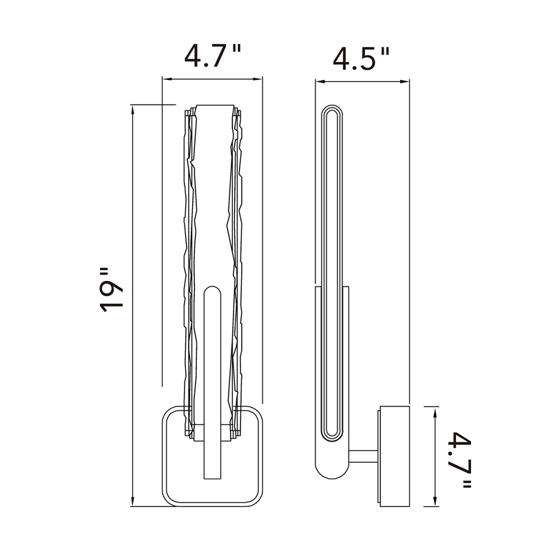 Curva Integrated LED 19in Sand Black Indoor-Outdoor Wall Light