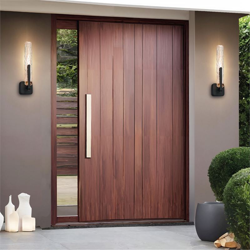 Curva Integrated LED 19in Sand Black Indoor-Outdoor Wall Light