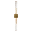 Curva Integrated LED 36in Brass Vanity Light with Handcrafted Glass