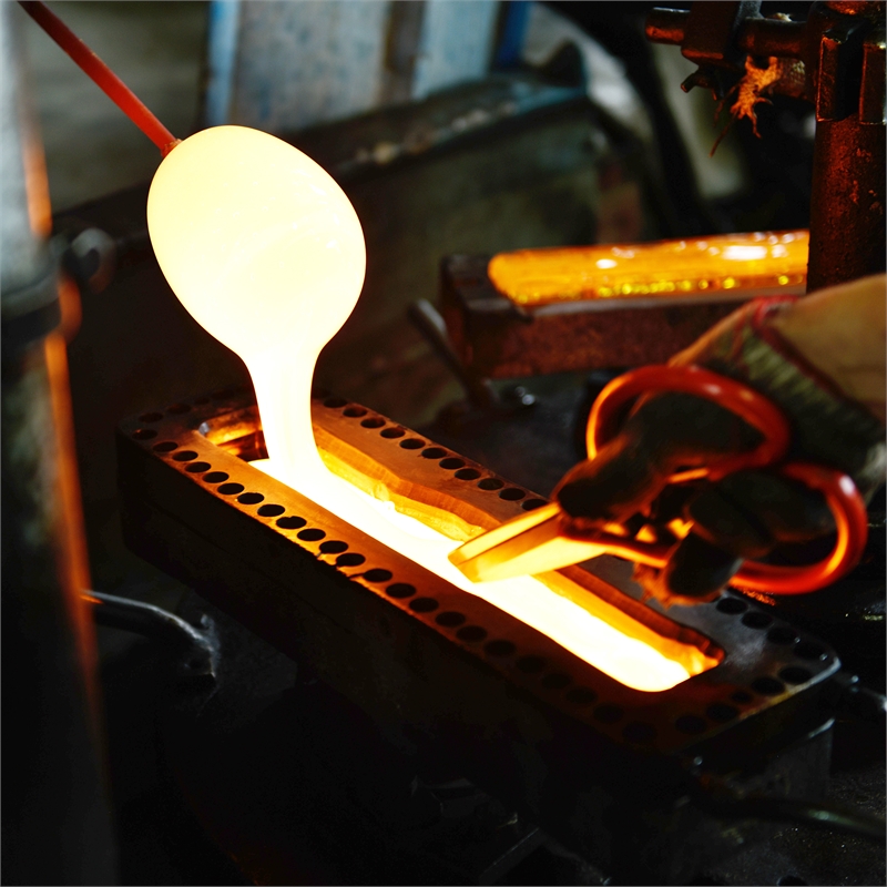 Curva Integrated LED 36in Brass Vanity Light with Handcrafted Glass