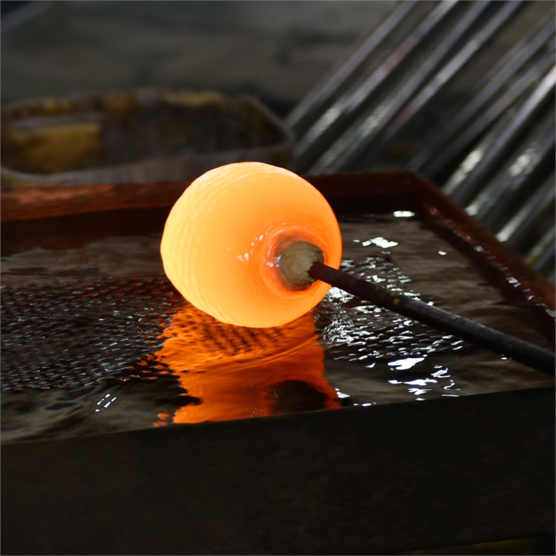 Curva Integrated LED 36in Brass Vanity Light with Handcrafted Glass