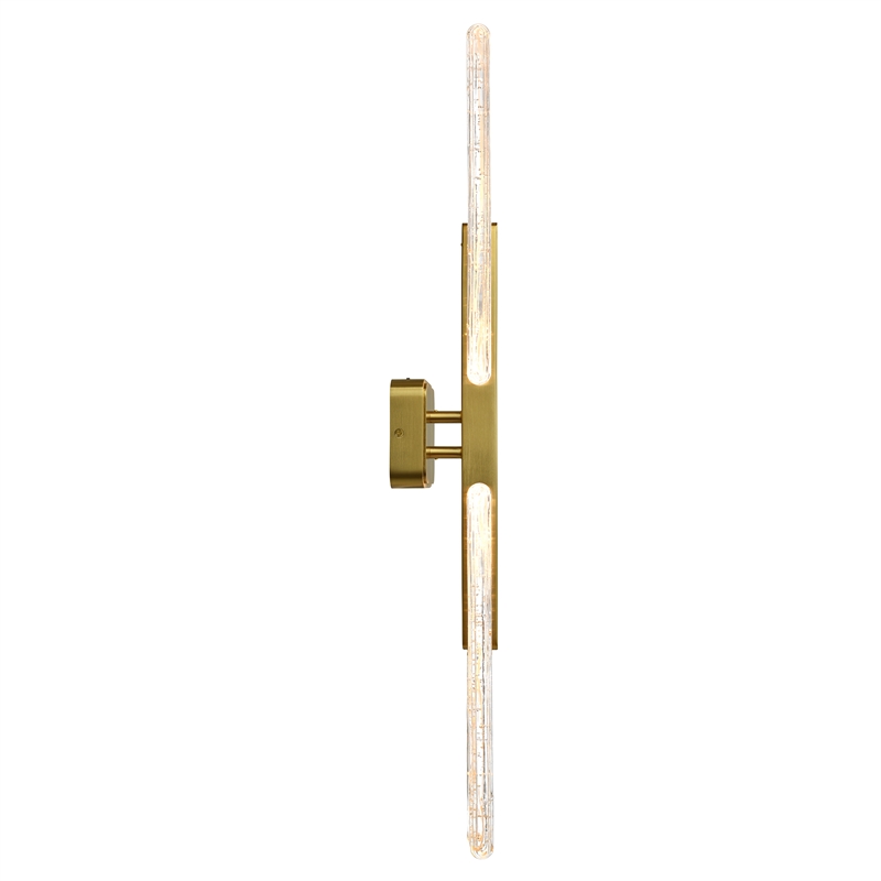 Curva Integrated LED 36in Brass Vanity Light with Handcrafted Glass