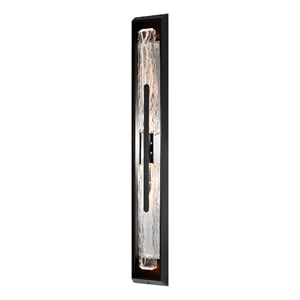 Curva Integrated LED 44in Sand Black Outdoor Wall Light with Handcrafted Glass