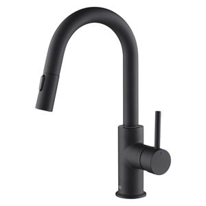 single-hole pull-down kitchen faucet with sprayer and magnetic docking