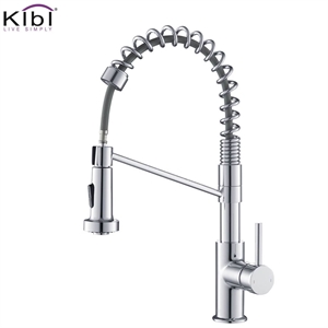 kibi pull out single level brass kitchen faucet with sprayer kkf2004