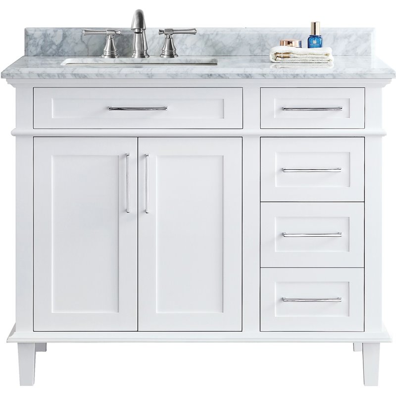 Ari Kitchen Bath Newport 42 Solid, 42 White Vanity