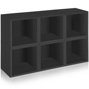 way basics stackable zboard cube cubby organizer shelf (set of 6)
