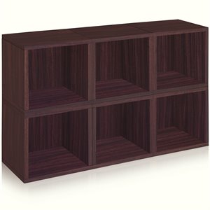 way basics stackable zboard cube cubby organizer shelf (set of 6)