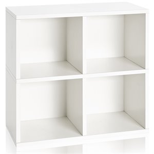 way basics 4 cubby zboard bookshelf organizer in white