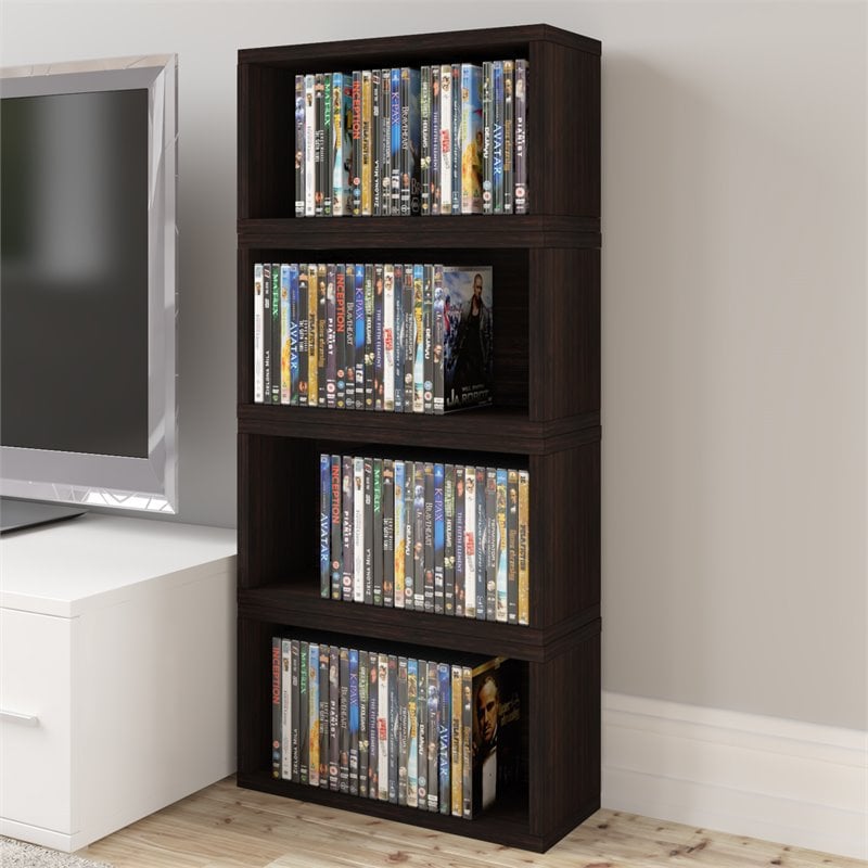 Way Basics zBoard DVD Rack PS5 Video Games Blu-Ray Shelf in Espresso ...