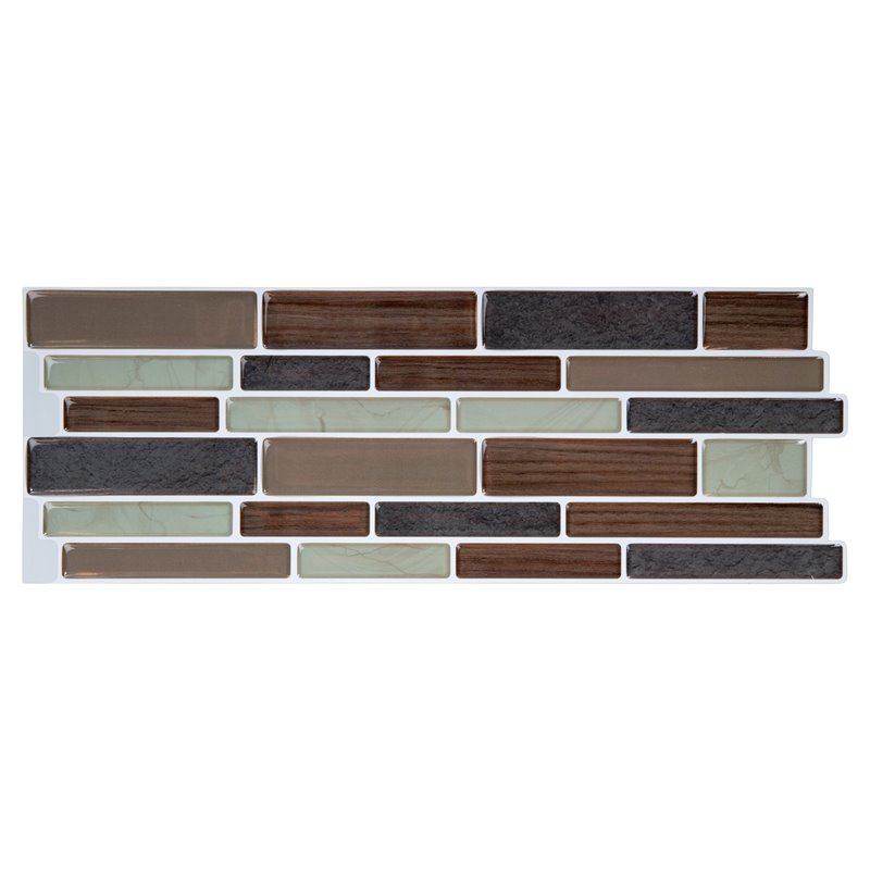 Truu Design Plastic Peel and Stick Multi-Color Wall Tile Set