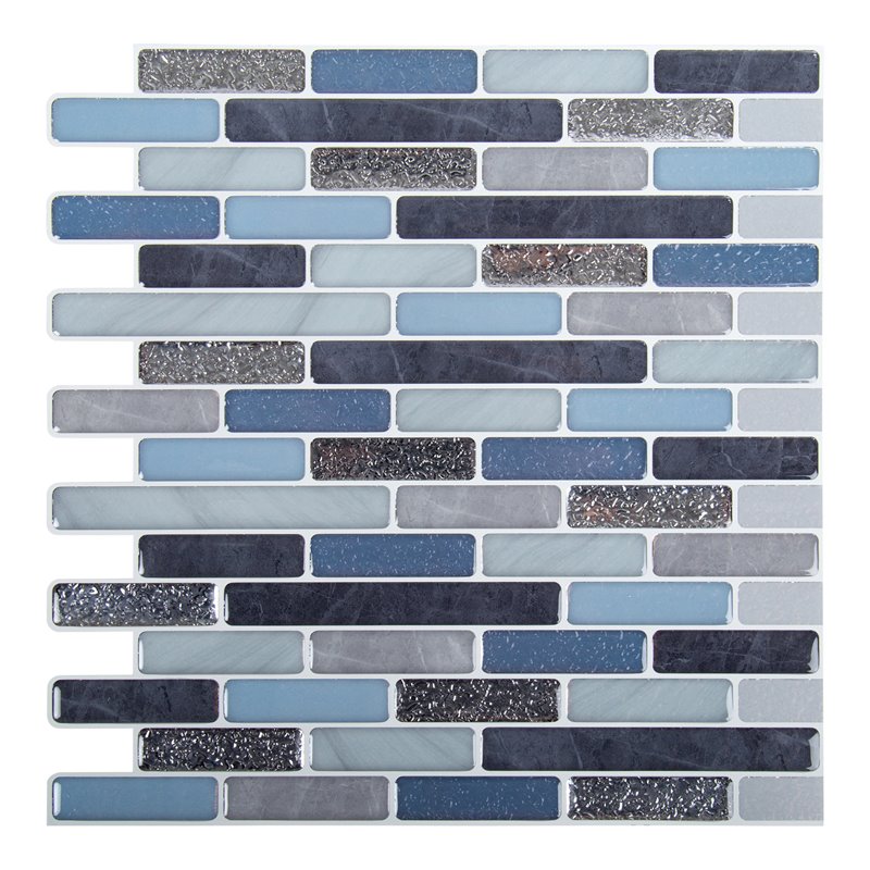 Truu Design Plastic Peel/Stick Backsplash Wall Tile Set Multi-Color (Set of  6)