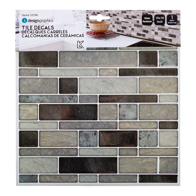 Truu Design Plastic Peel/Stick Backsplash Wall Tile Set Multi-Color (Set of  6)