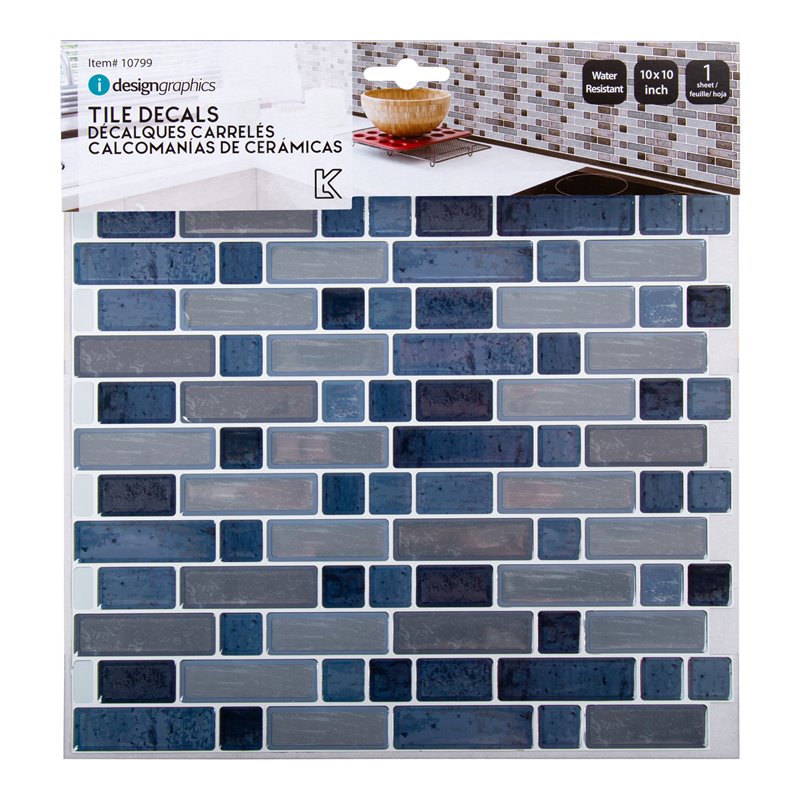 Truu Design Plastic Peel/Stick Backsplash Wall Tile Set Multi