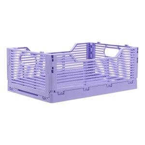 truu design set of 6 lilac folding plastic storage organization crate