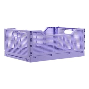 truu design set of 4 lilac folding plastic storage organization crate