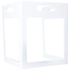 spacemakers tri-folding portable lightweight cubby sneeze guard screen in white