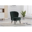 Omax Decor Jane Modern Wood and Velvet Fabric Upholstered Accent Chair in Green