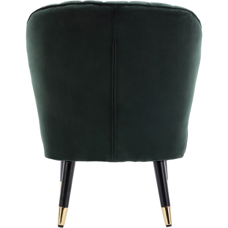 Omax Decor Jane Modern Wood and Velvet Fabric Upholstered Accent Chair in Green