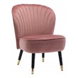 Omax Decor Jane Modern Wood and Velvet Fabric Upholstered Accent Chair in Pink