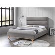 Omax Decor Kennedy Wood and Fabric Upholstered Queen Platform Bed in Gray