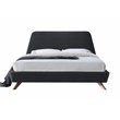 Omax Decor Henry Wood and Fabric Upholstered Queen Platform Bed in Dark Gray