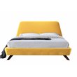 Omax Decor Henry Wood and Fabric Upholstered Queen Platform Bed in Yellow