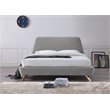 Omax Decor Henry Wood and Fabric Upholstered Queen Platform Bed in Gray
