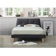Omax Decor Kenzie Wood and Fabric Upholstered Queen Platform Bed in Dark Gray