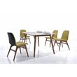 Omax Decor Jasper Modern Wood Dining Tables with White Lacquer Top in Walnut