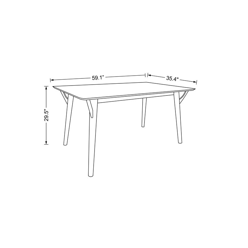 Omax Decor Jasper Modern Wood Dining Tables with White Lacquer Top in Walnut