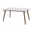 Omax Decor Jasper Modern Wood Dining Tables with White Lacquer Top in Walnut