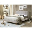 Omax Decor Sven Wood and Fabric Upholstered Queen Platform Bed in Dark Gray