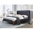 Omax Decor Harper Wood & Fabric Upholstered Queen Platform Bed in Charcoal Black