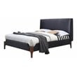 Omax Decor Harper Wood & Fabric Upholstered Queen Platform Bed in Charcoal Black