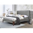 Omax Decor Harper Wood & Fabric Upholstered Queen Platform Bed in Gray