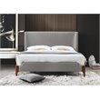 Omax Decor Harper Wood & Fabric Upholstered Queen Platform Bed in Gray