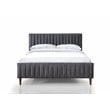 Omax Decor Spencer Wood/Fabric Upholstered Queen Platform Bed in Dark Gray