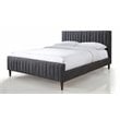 Omax Decor Spencer Wood/Fabric Upholstered Queen Platform Bed in Dark Gray