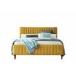 Omax Decor Spencer Wood/Fabric Upholstered Queen Platform Bed in Mustard Yellow