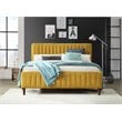 Omax Decor Spencer Wood/Fabric Upholstered Queen Platform Bed in Mustard Yellow