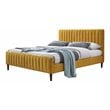 Omax Decor Spencer Wood/Fabric Upholstered Queen Platform Bed in Mustard Yellow