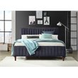 Omax Decor Spencer Wood/Fabric Upholstered Queen Platform Bed in Blue