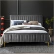 Omax Decor Julia Wood and Fabric Upholstered Queen Platform Bed in Blush Pink