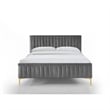 Omax Decor Julia Wood and Fabric Upholstered Queen Platform Bed in Green