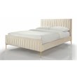 Omax Decor Julia Wood and Fabric Upholstered Queen Platform Bed in Ivory