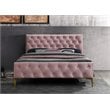 Omax Decor France Wood and Fabric Upholstered Queen Platform Bed in Blush Pink